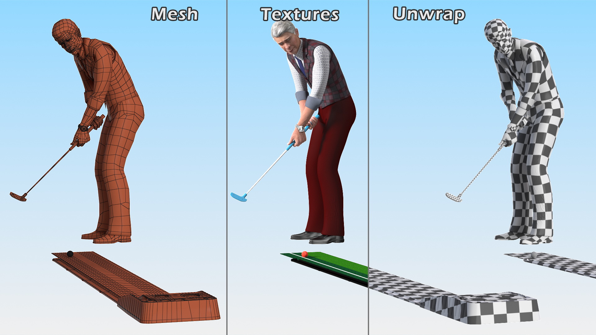 3D Indoor Mini Golf Player model