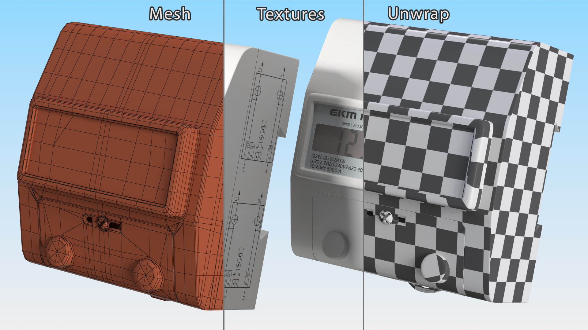 3D model EKM Metering Electricity Meter