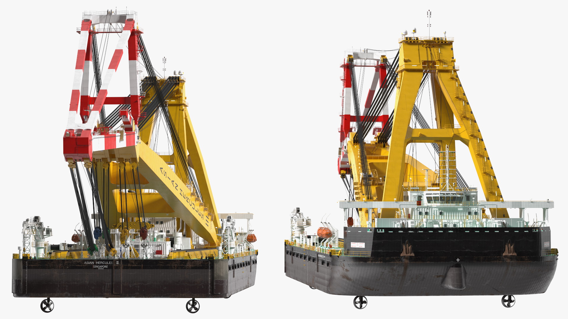 Floating Crane Ship 3D model
