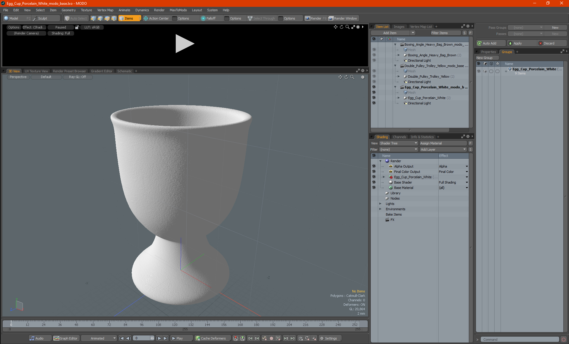 3D Egg Cup Porcelain White model
