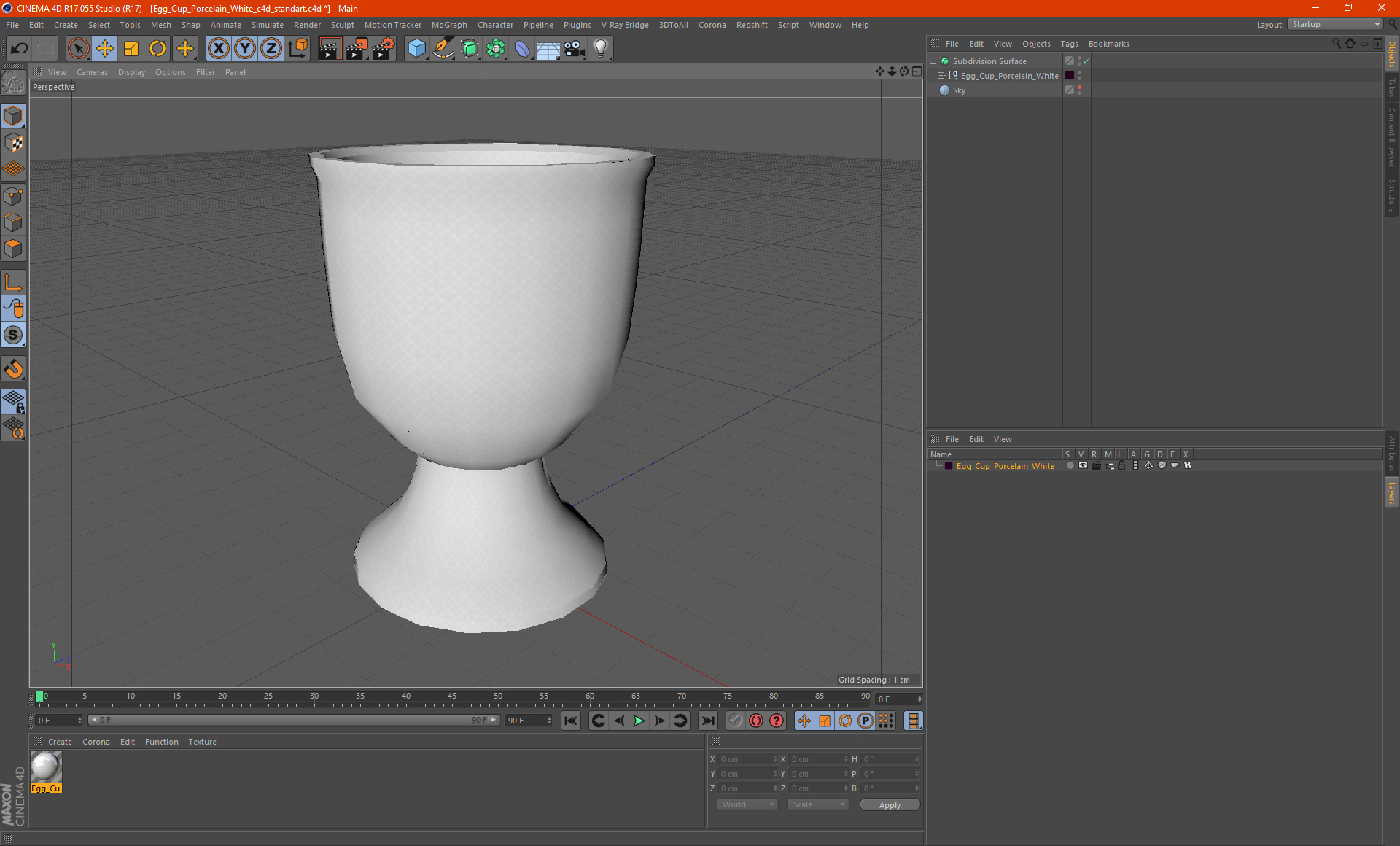 3D Egg Cup Porcelain White model