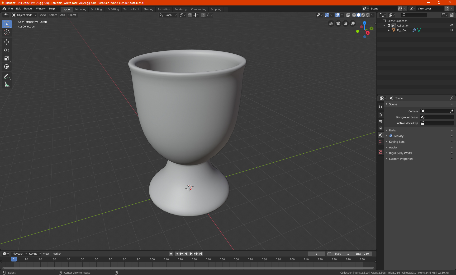 3D Egg Cup Porcelain White model