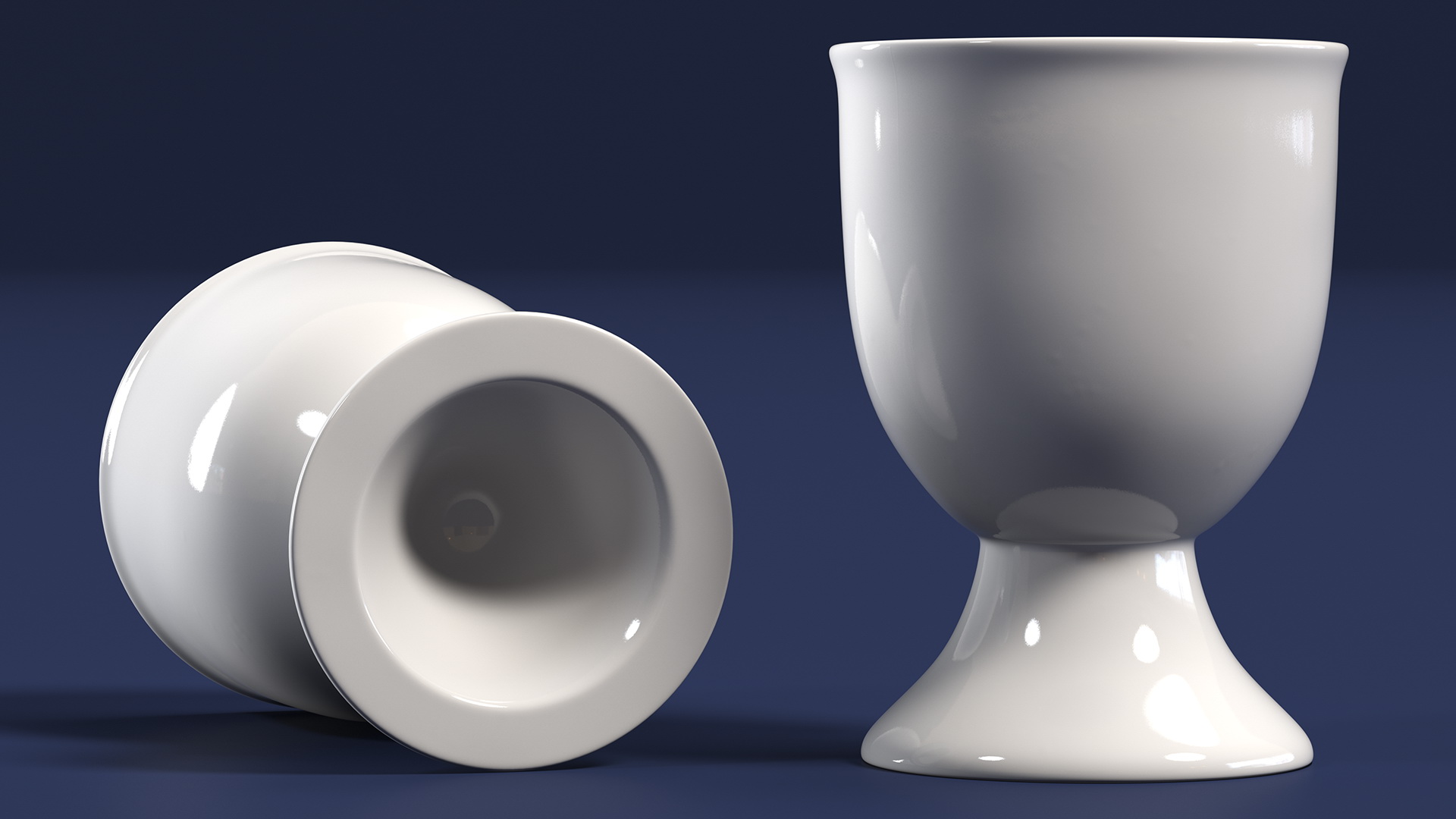 3D Egg Cup Porcelain White model