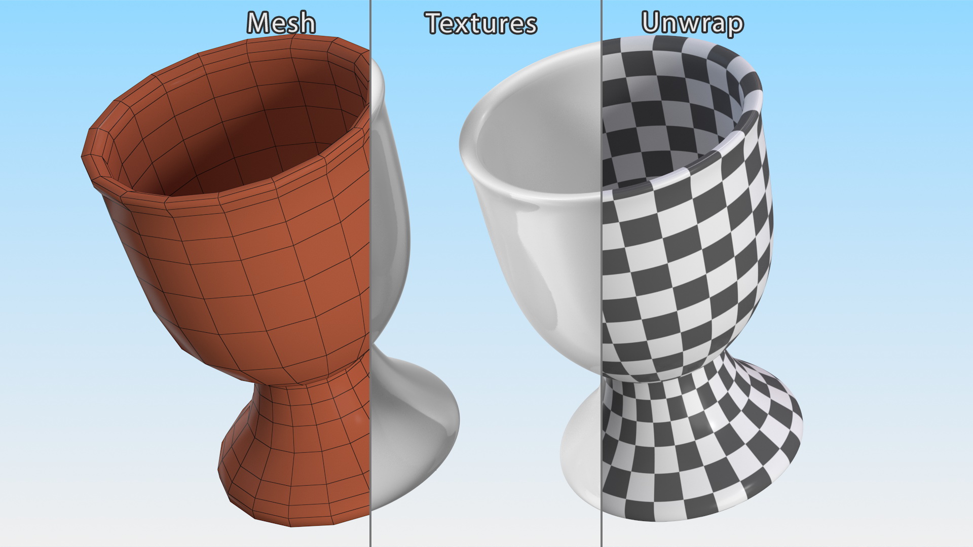 3D Egg Cup Porcelain White model