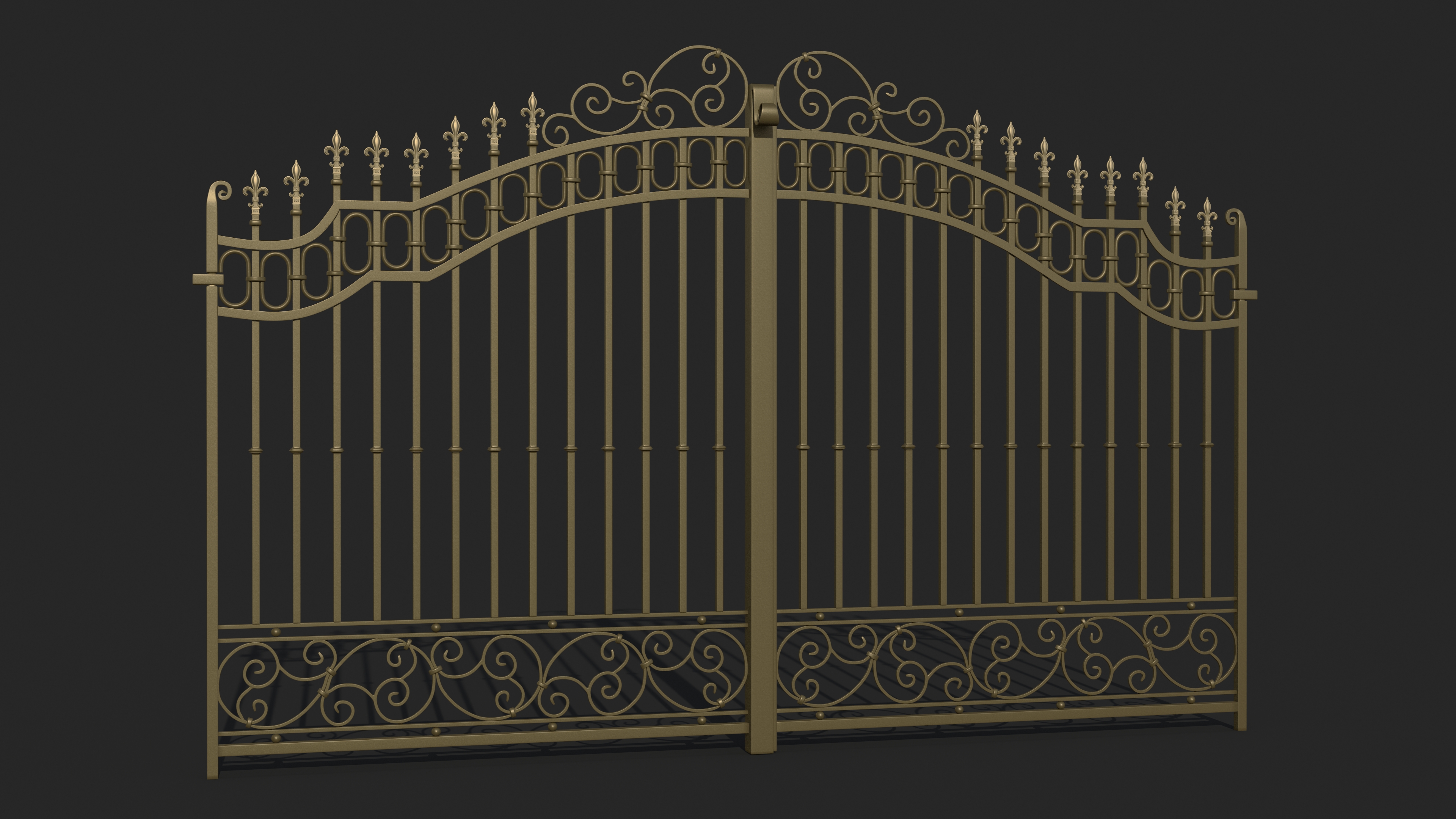 3D model Gilded Wrought Iron Gates