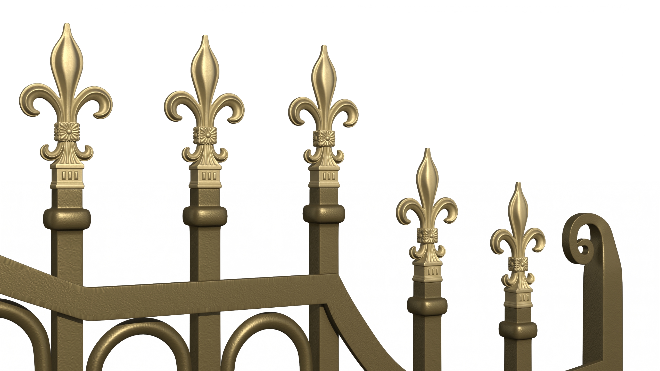 3D model Gilded Wrought Iron Gates
