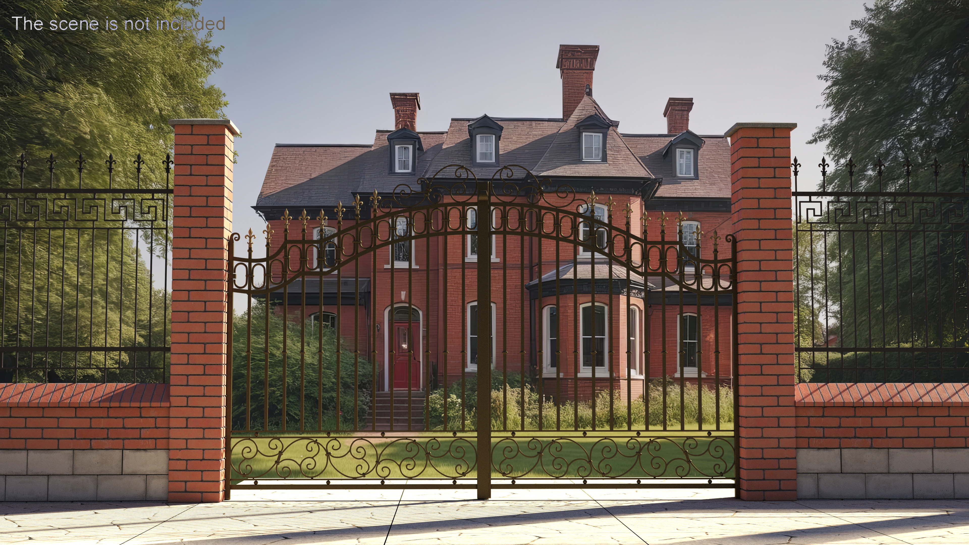 3D model Gilded Wrought Iron Gates