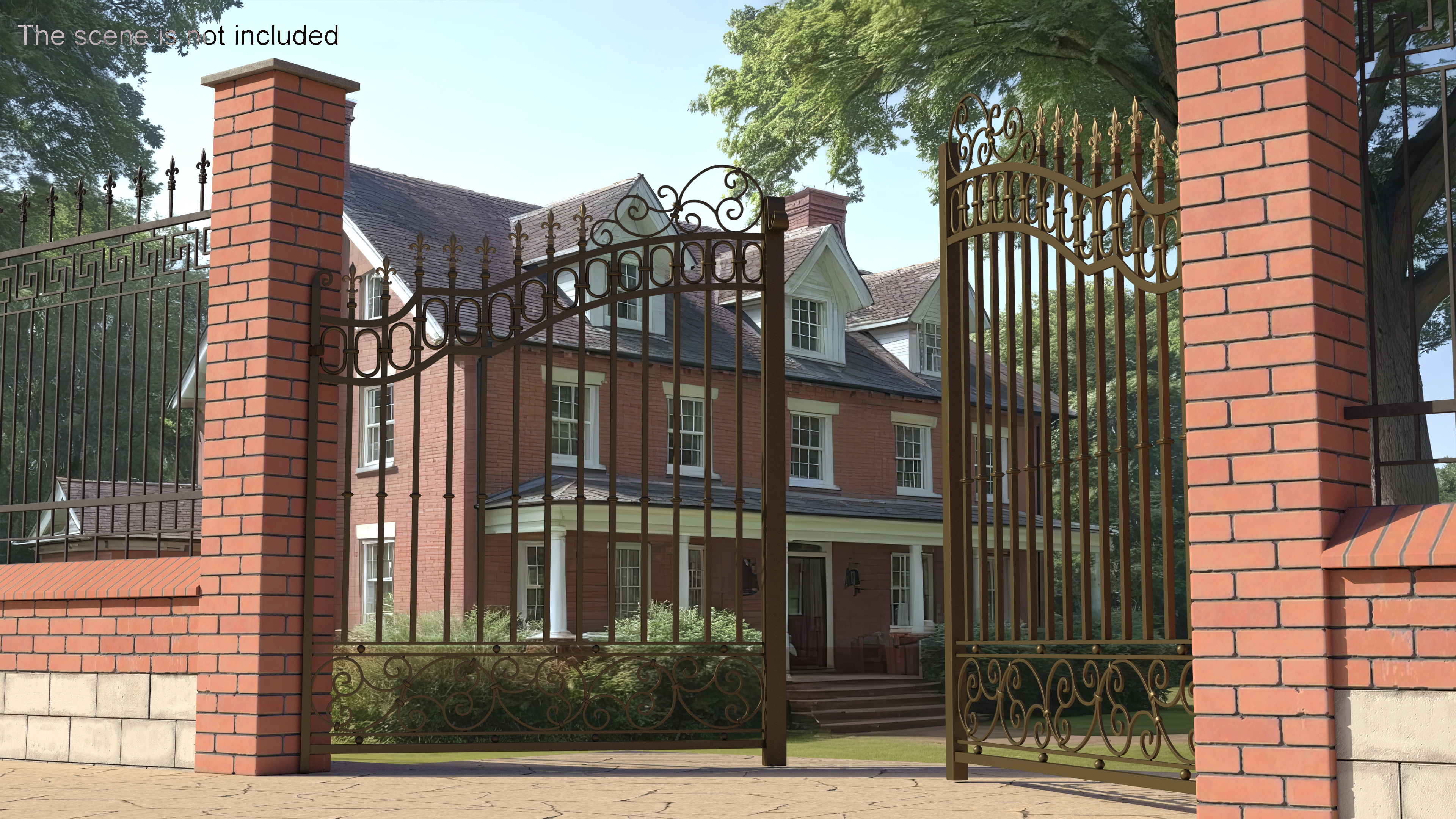 3D model Gilded Wrought Iron Gates