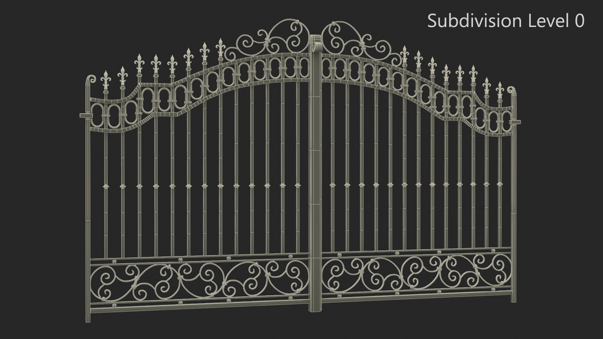 3D model Gilded Wrought Iron Gates