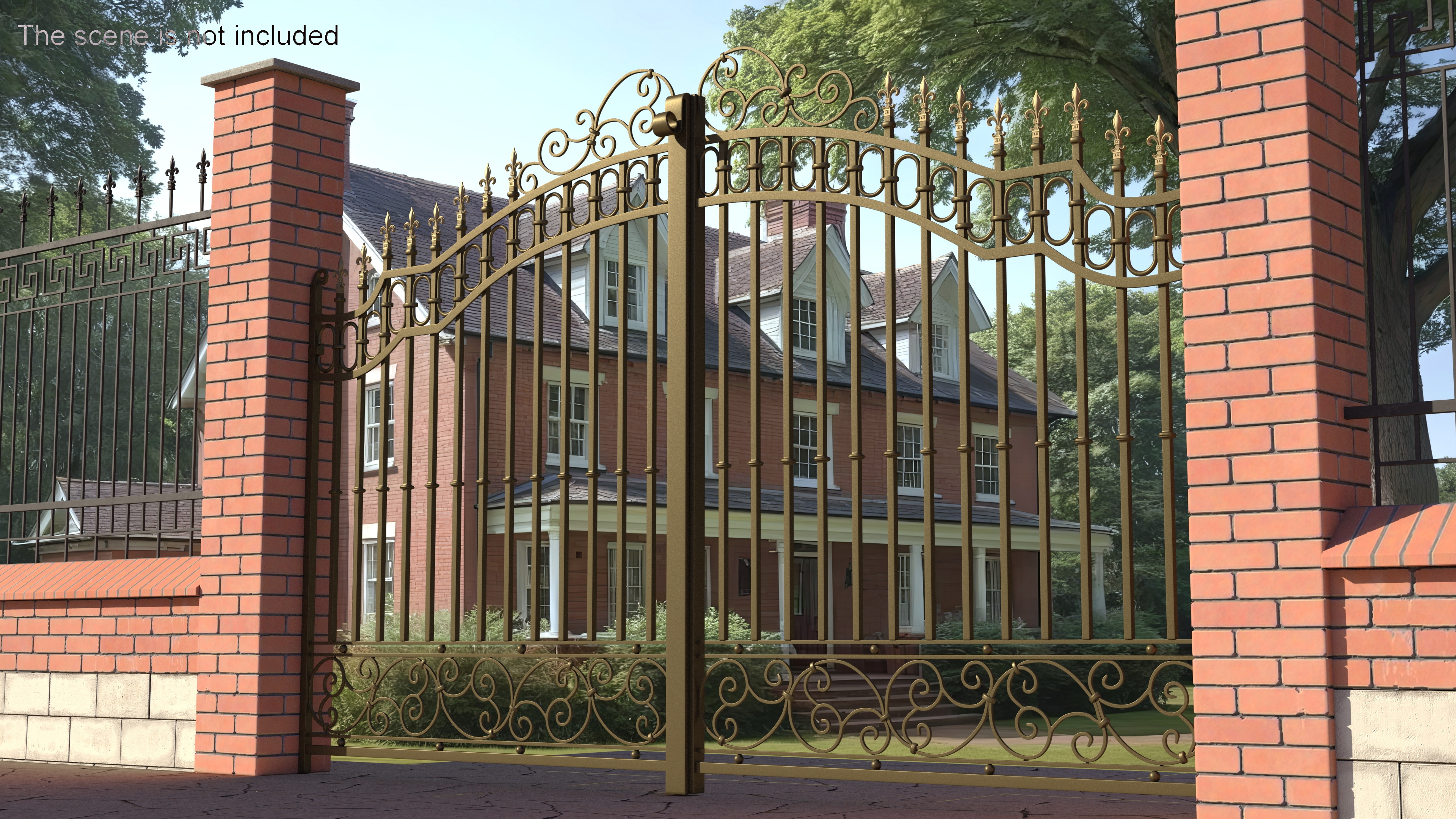 3D model Gilded Wrought Iron Gates