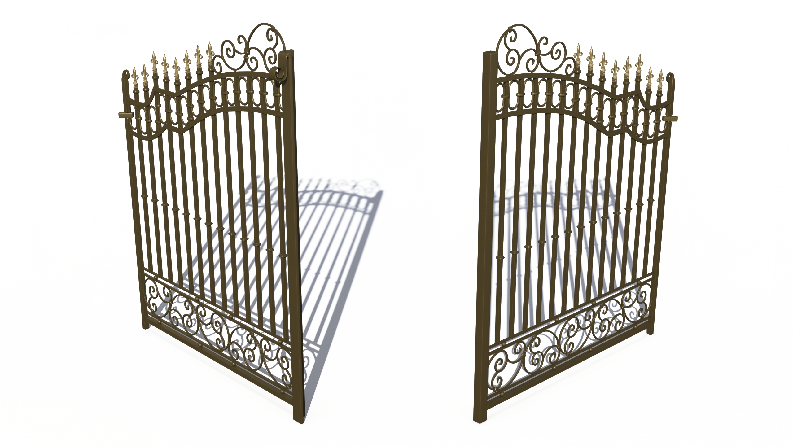 3D model Gilded Wrought Iron Gates