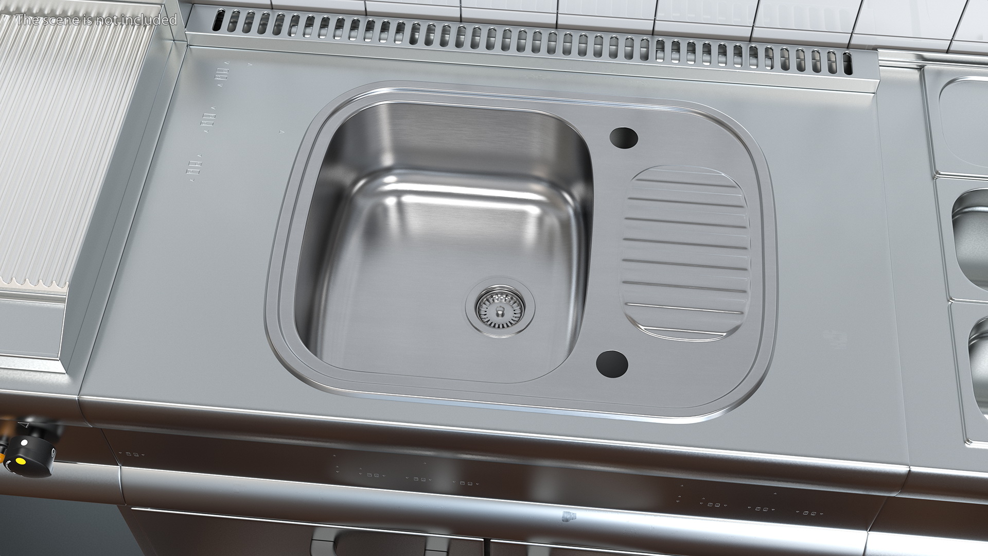 Single Bowl Stainless Steel Reversible Inset Sink 3D model