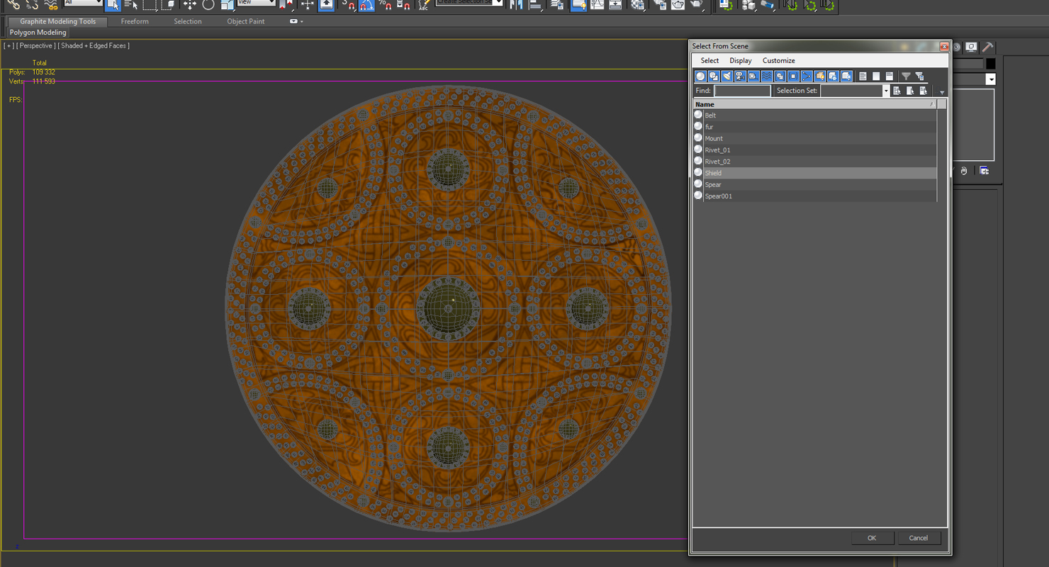 3D Scottish Targe Shield