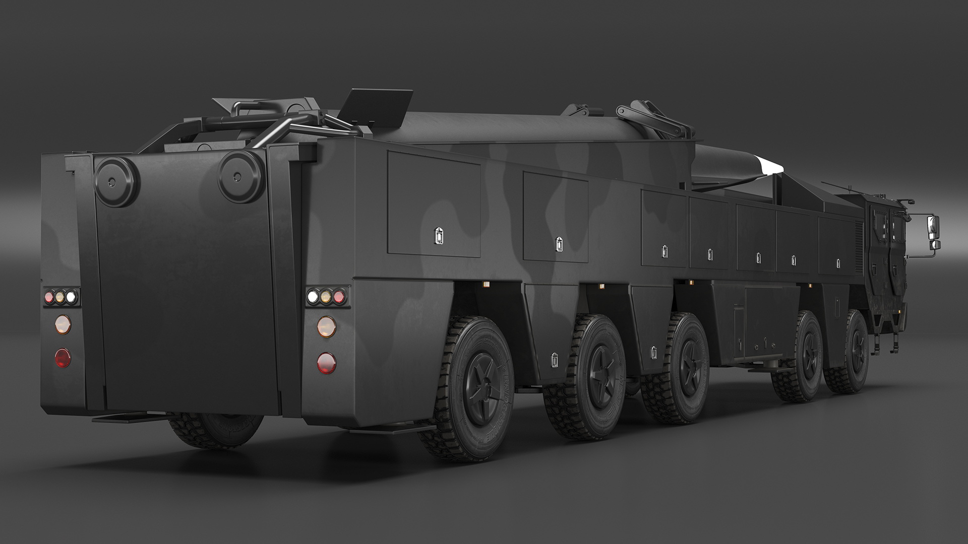 3D model Strategic Missile on Road Mobile Vehicle