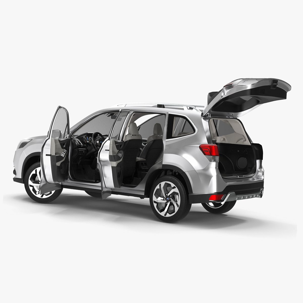Subaru Forester 2022 White Rigged for Maya 3D