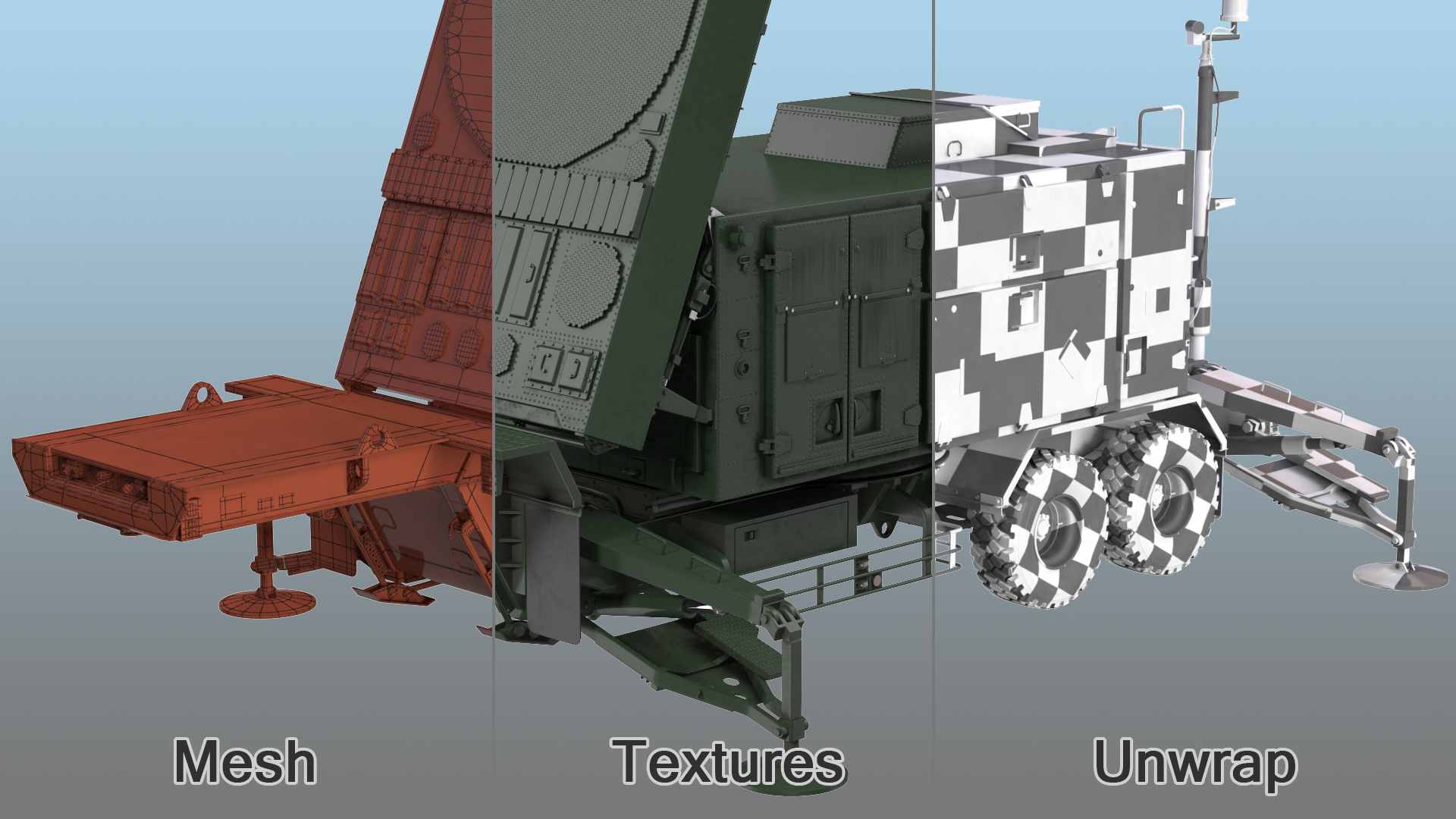 3D Patriot Radar AN MPQ53 Green model