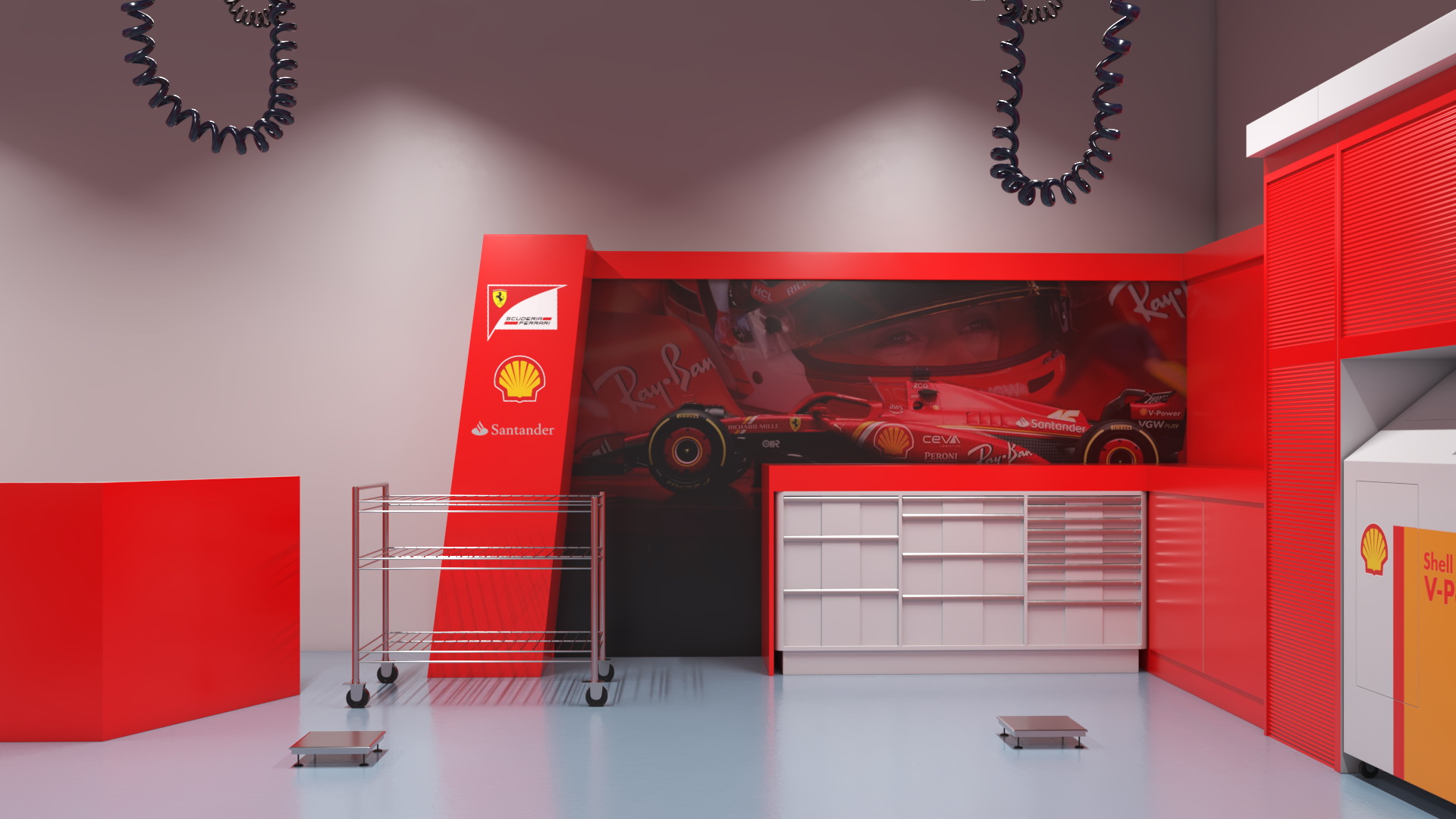 3D Formula 1 Garage Rigged model
