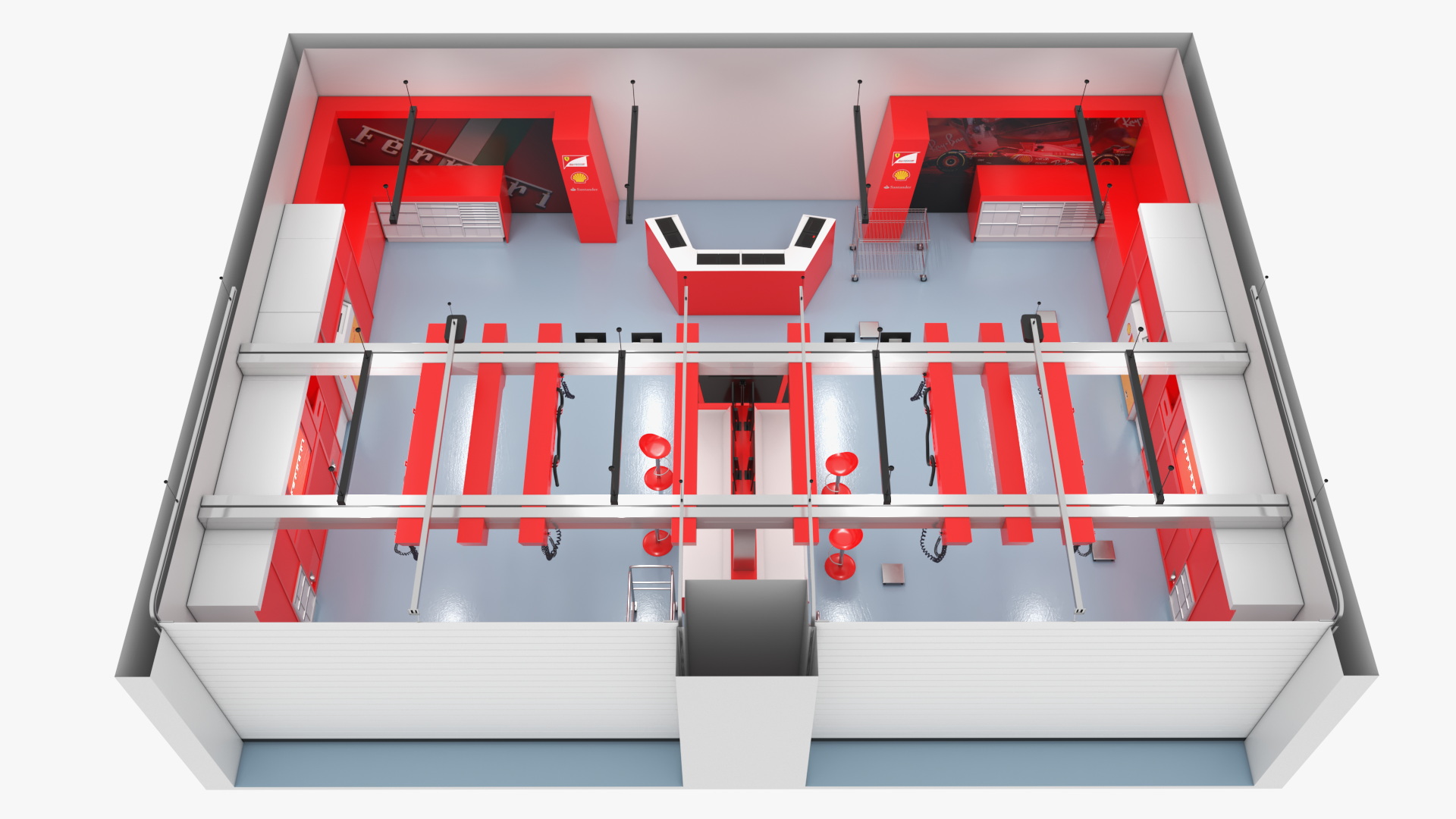 3D Formula 1 Garage Rigged model