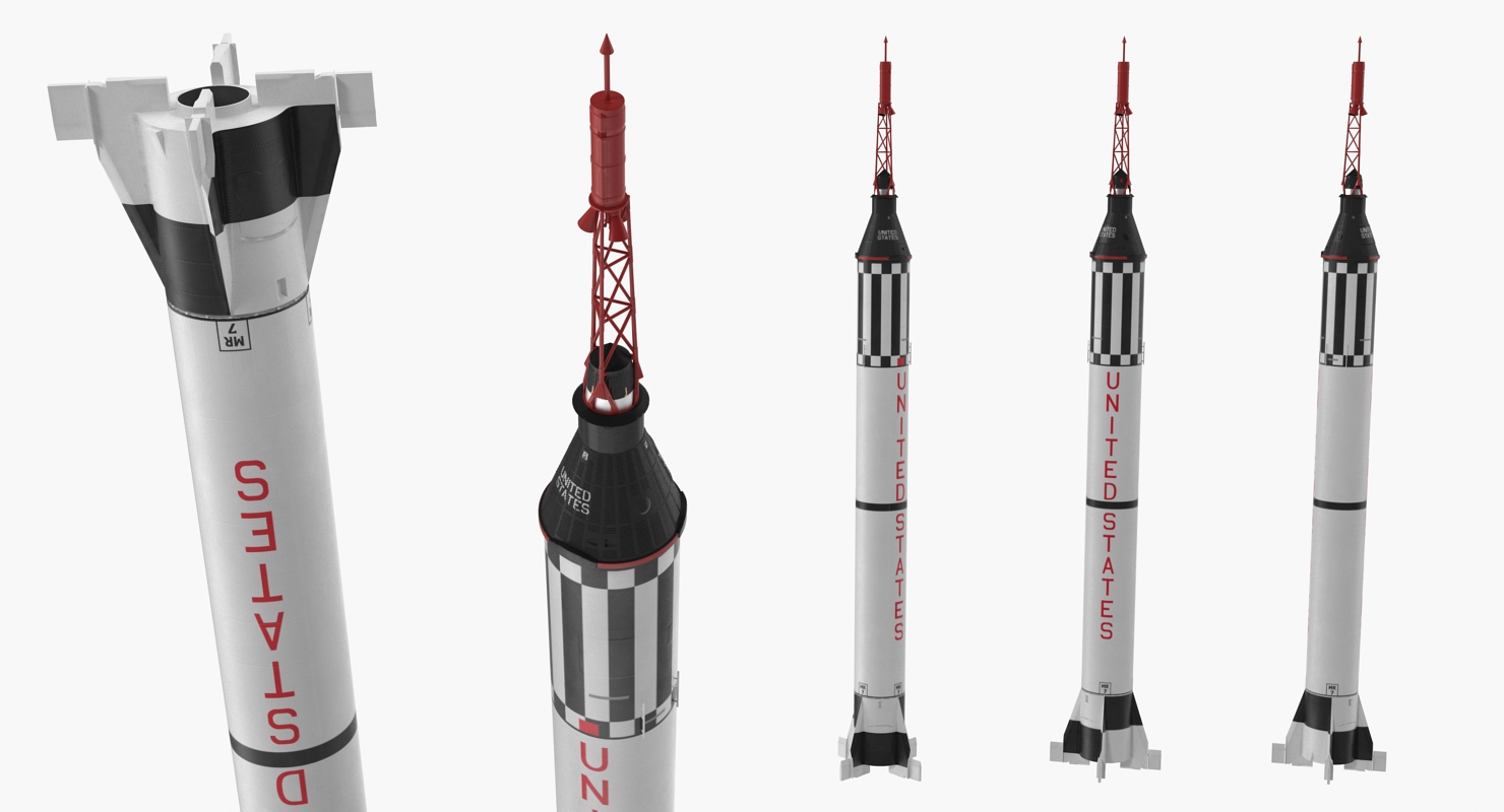 3D model Rocket Mercury Redstone 3