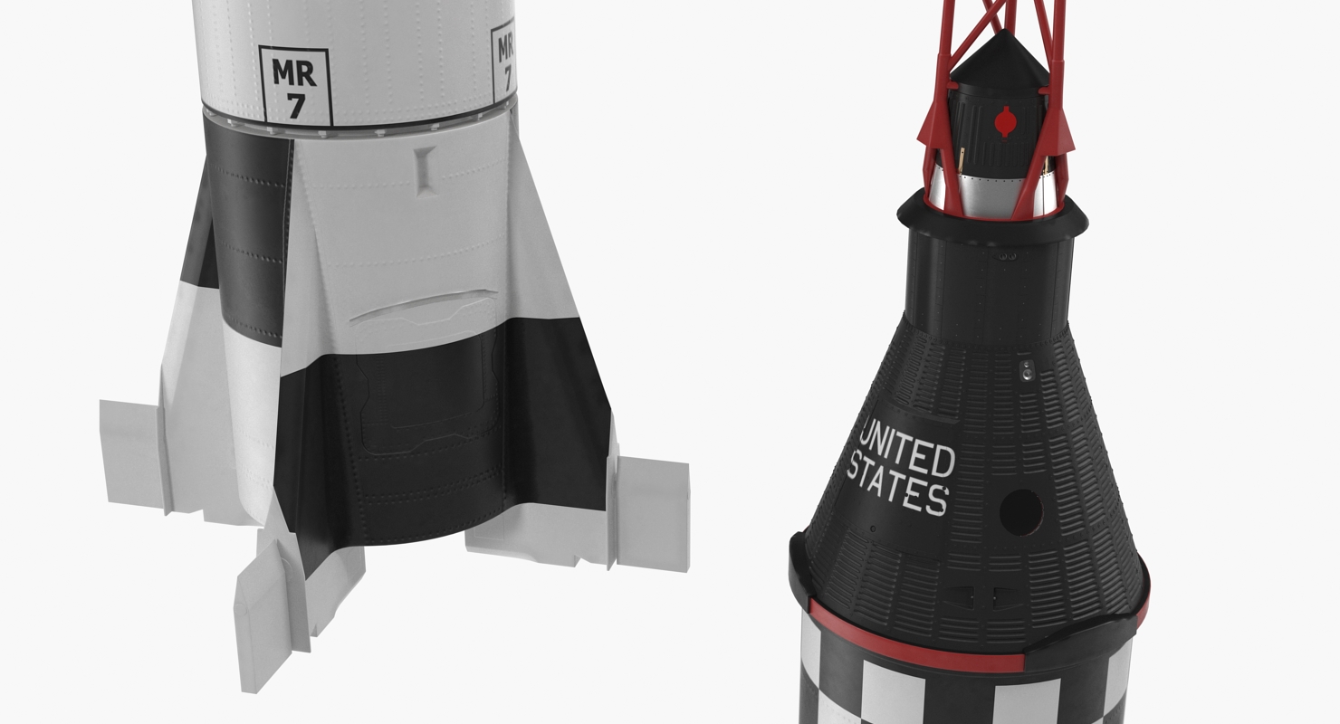 3D model Rocket Mercury Redstone 3