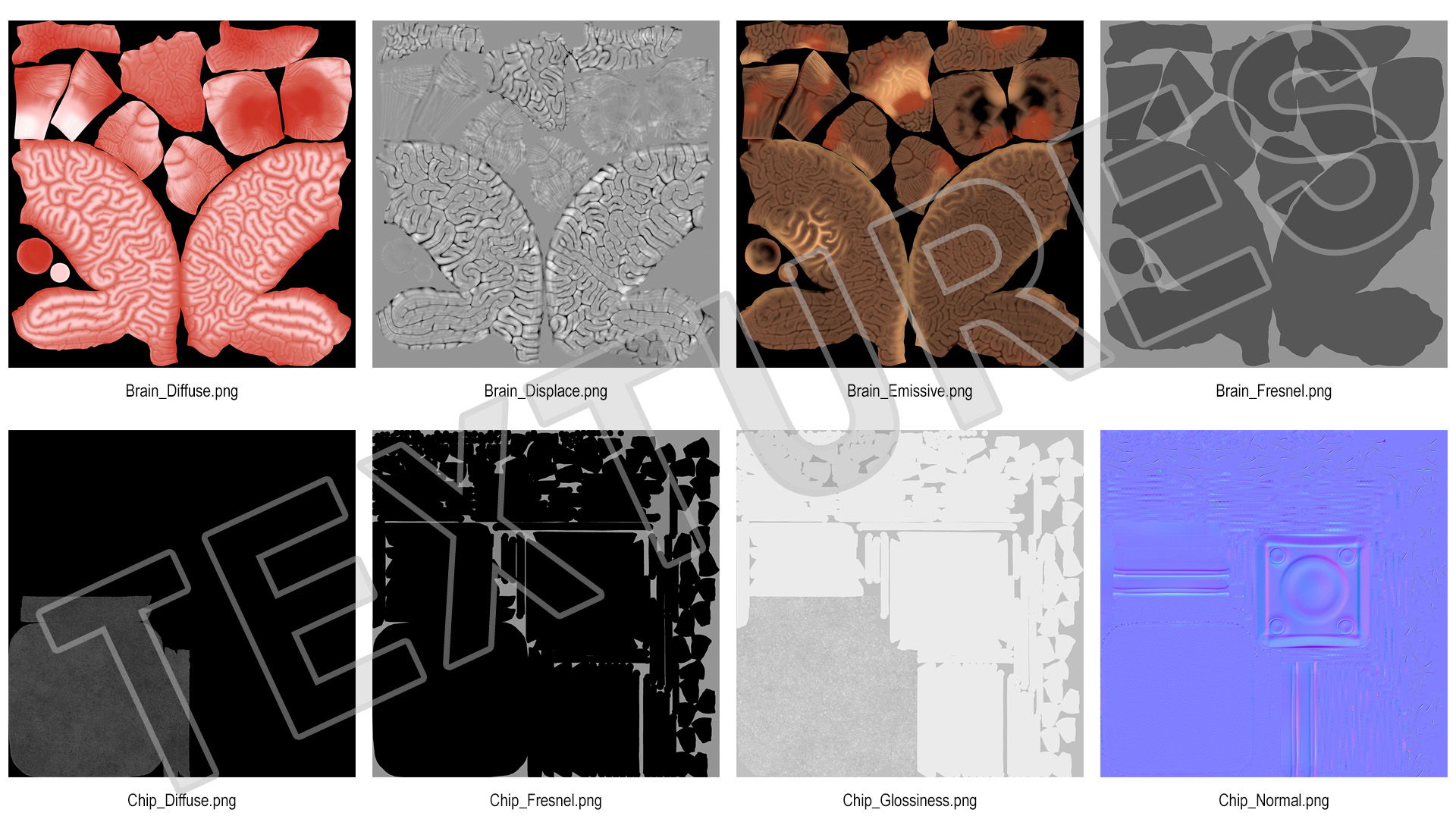 Human Brain With Implanted Microchip Lighted 3D model