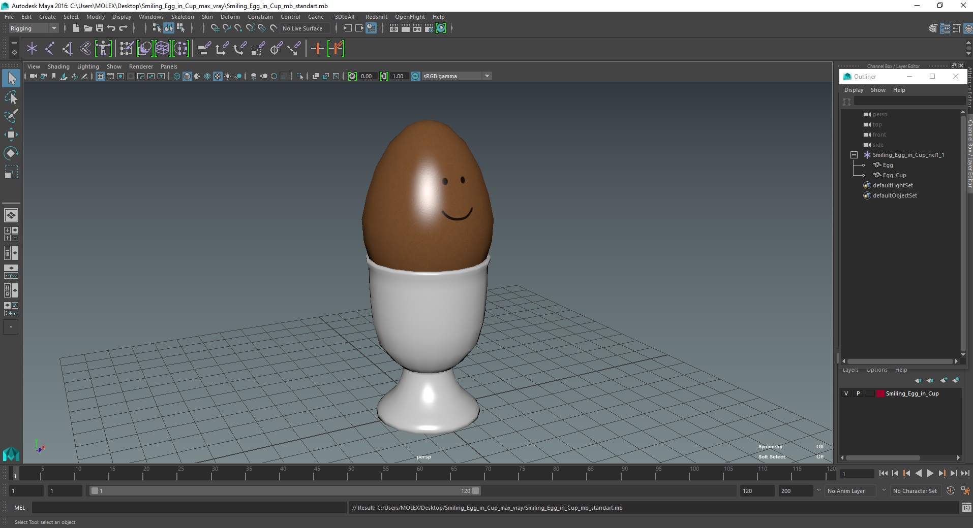 3D Smiling Egg in Cup model