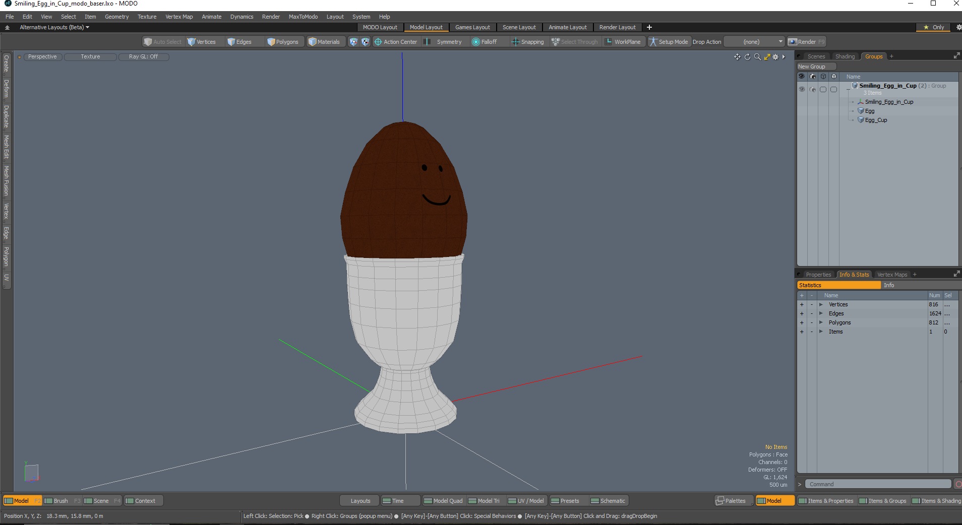 3D Smiling Egg in Cup model