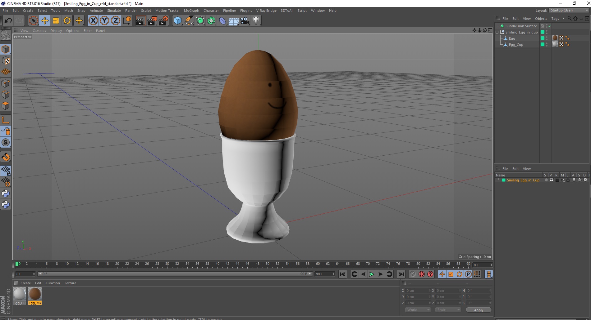 3D Smiling Egg in Cup model