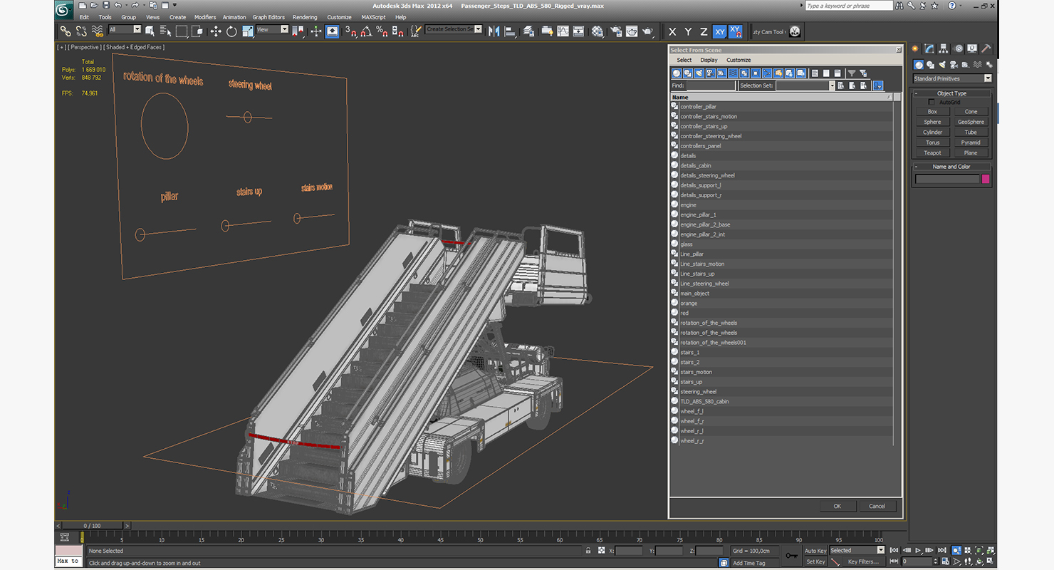 Passenger Steps TLD ABS 580 Rigged 3D model