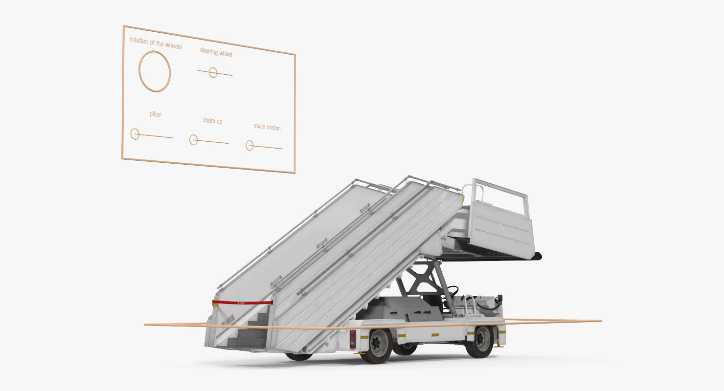 Passenger Steps TLD ABS 580 Rigged 3D model