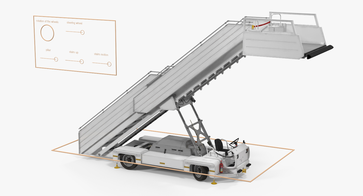 Passenger Steps TLD ABS 580 Rigged 3D model