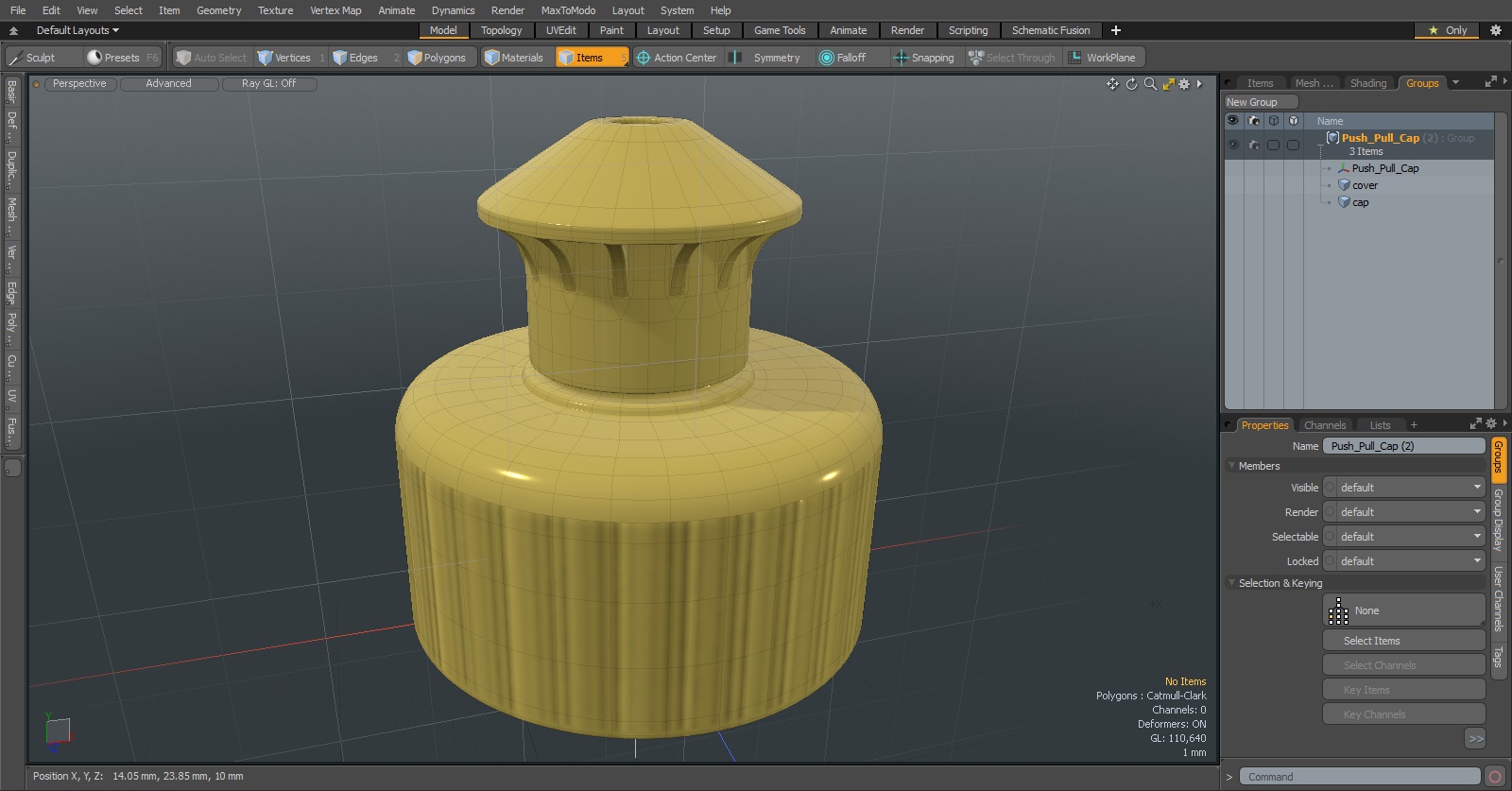 3D Push Pull Cap model