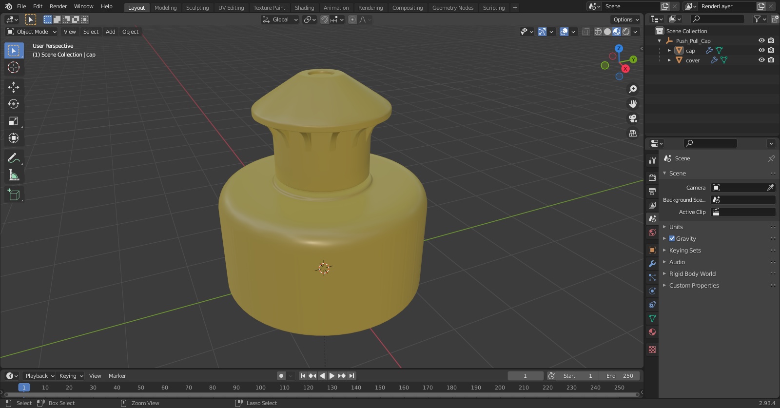 3D Push Pull Cap model