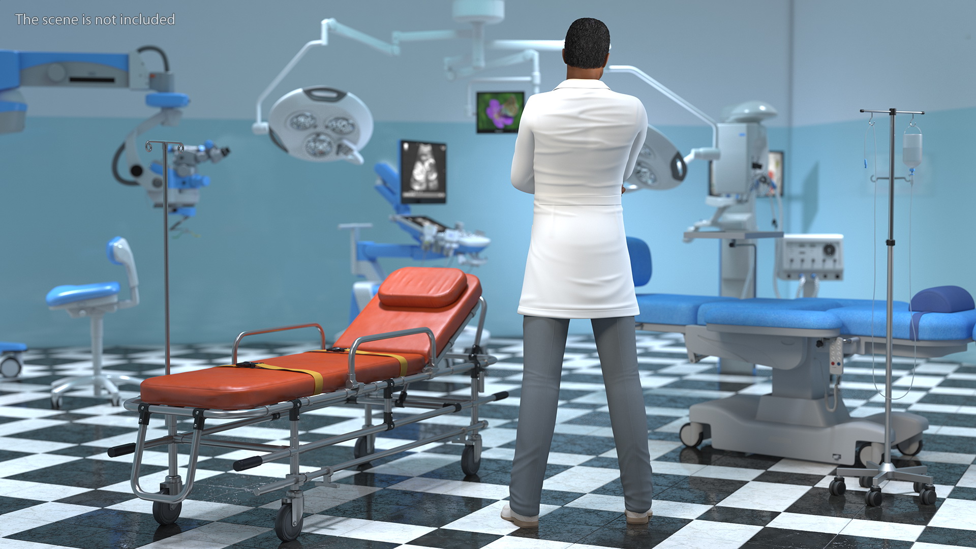 Light Skin Black Man wearing Lab Coat 3D