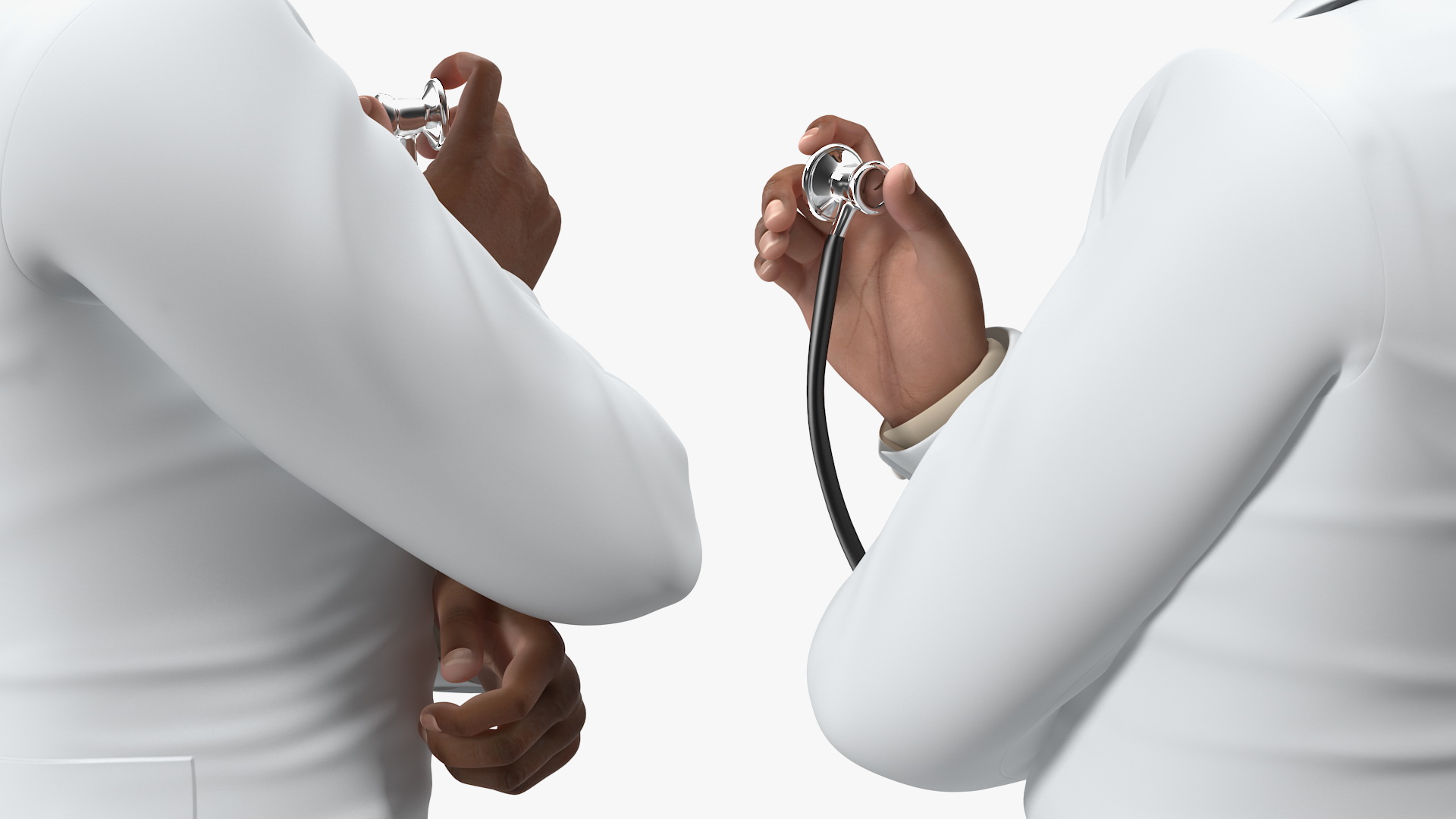 Light Skin Black Man wearing Lab Coat 3D