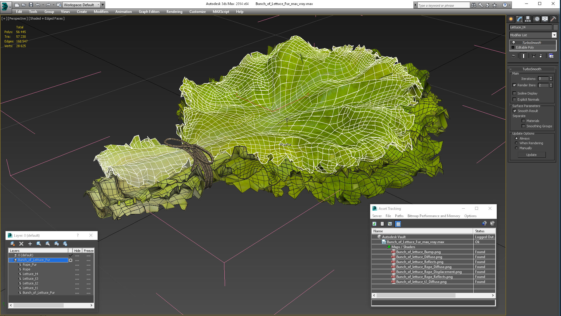 3D model Bunch of Lettuce Fur