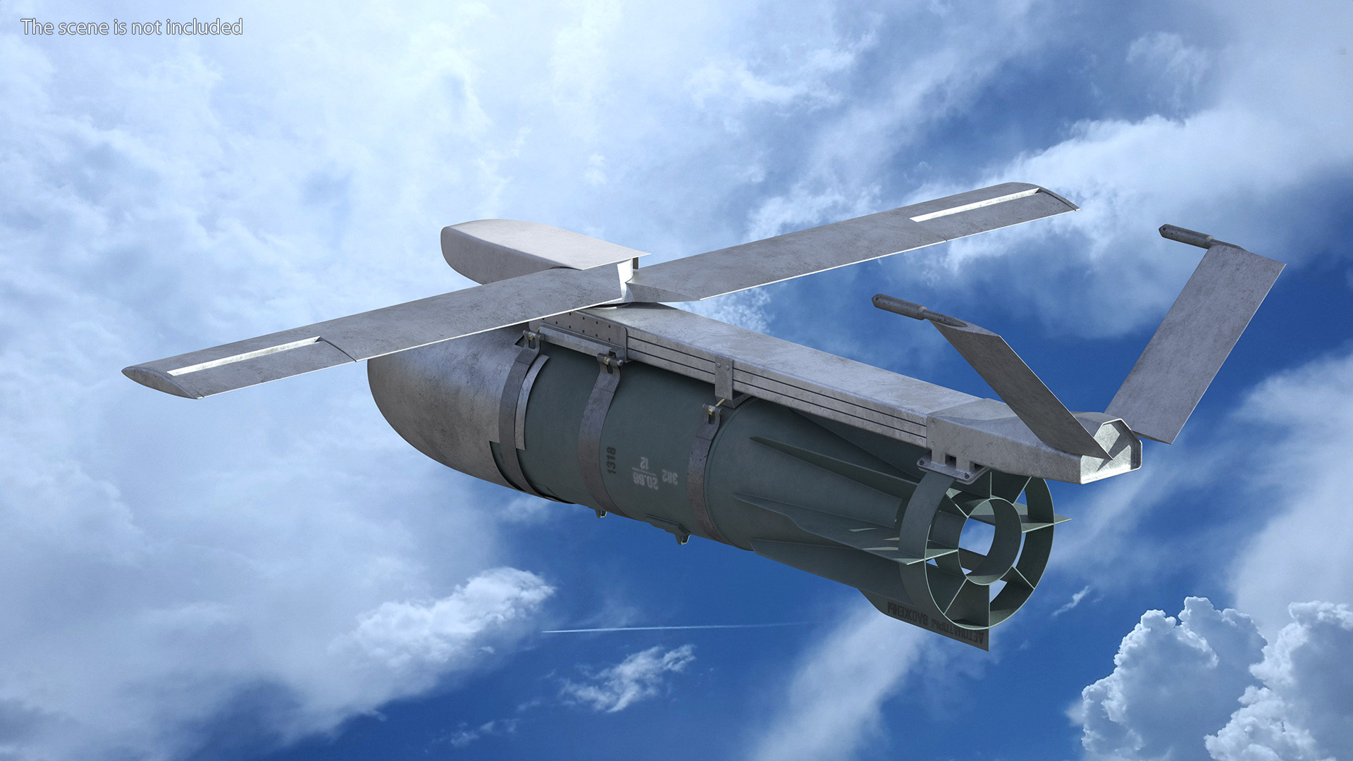 3D model Russian FAB 1500 Air Bomb with UMPK