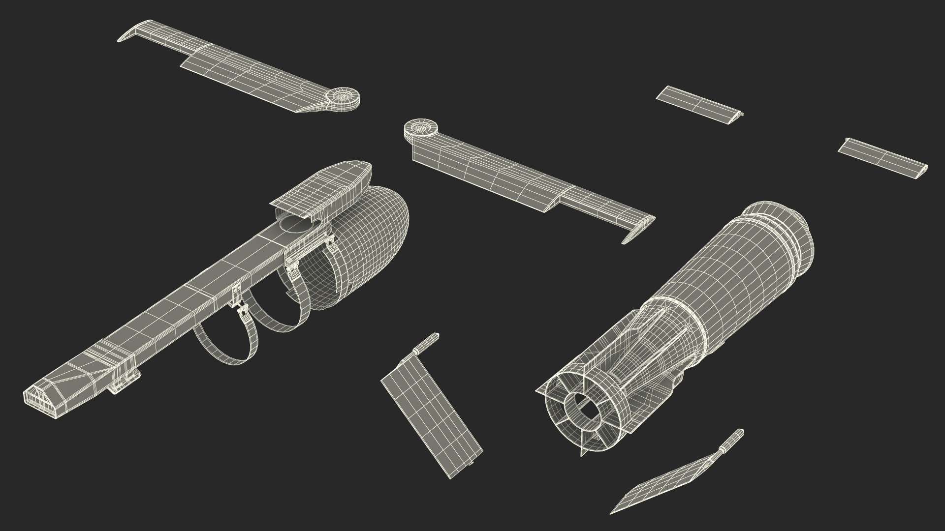 3D model Russian FAB 1500 Air Bomb with UMPK