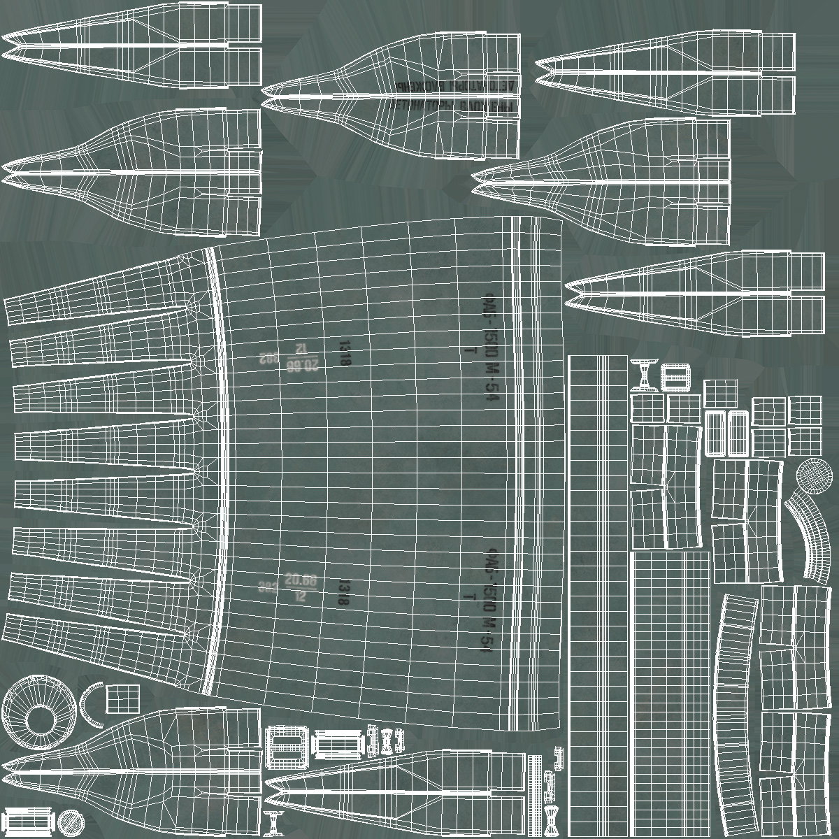 3D model Russian FAB 1500 Air Bomb with UMPK