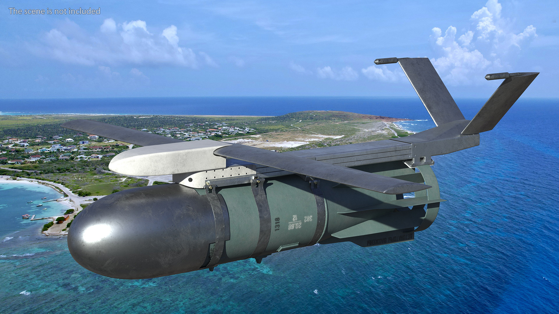 3D model Russian FAB 1500 Air Bomb with UMPK