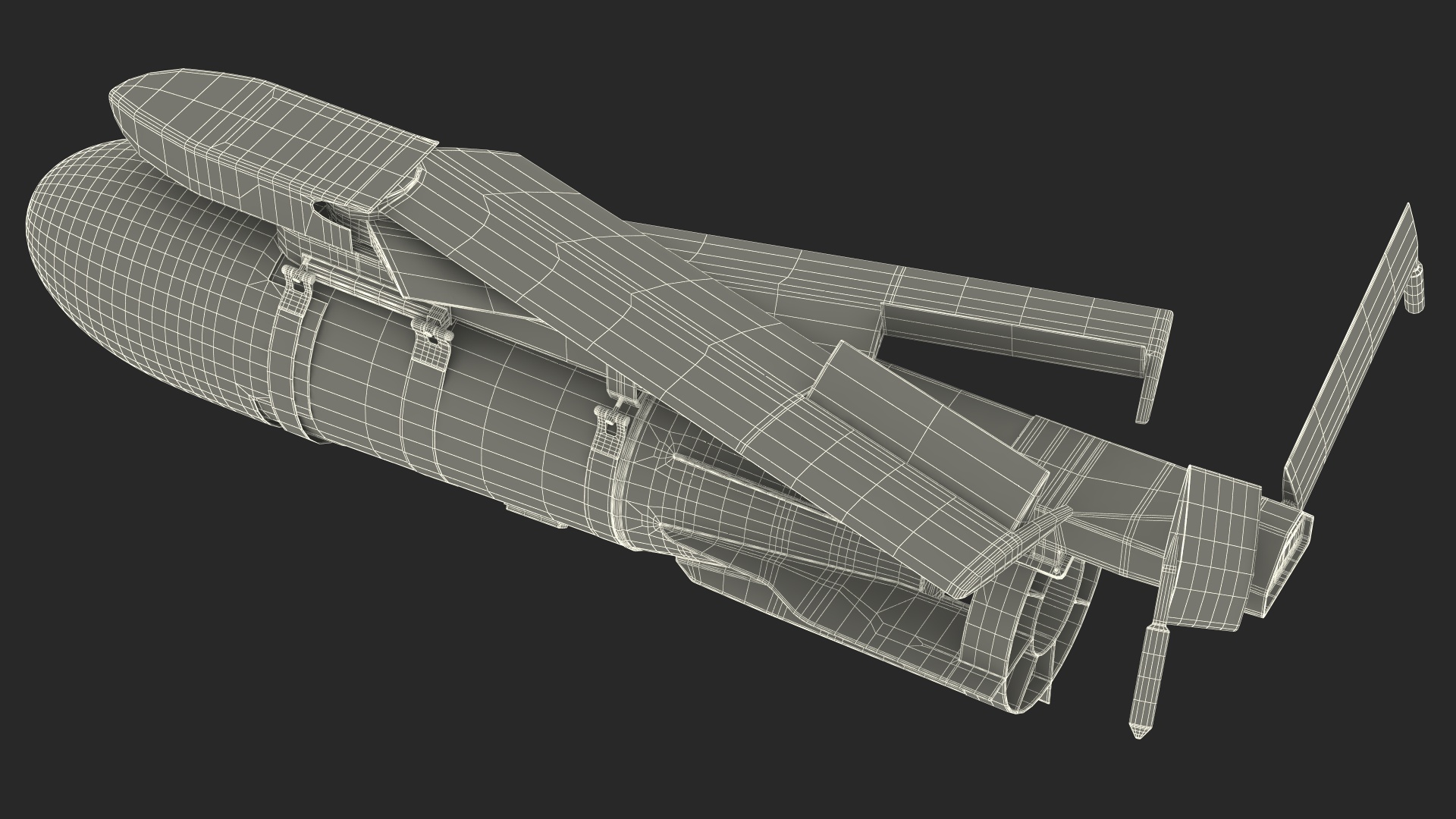 3D model Russian FAB 1500 Air Bomb with UMPK