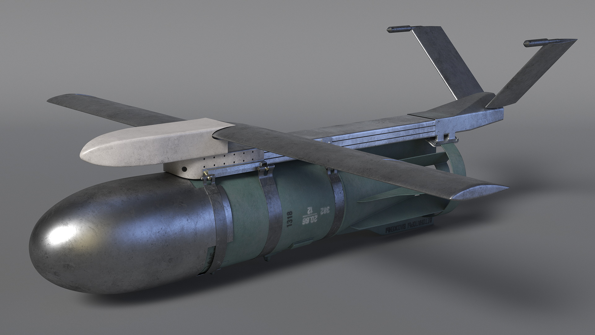 3D model Russian FAB 1500 Air Bomb with UMPK