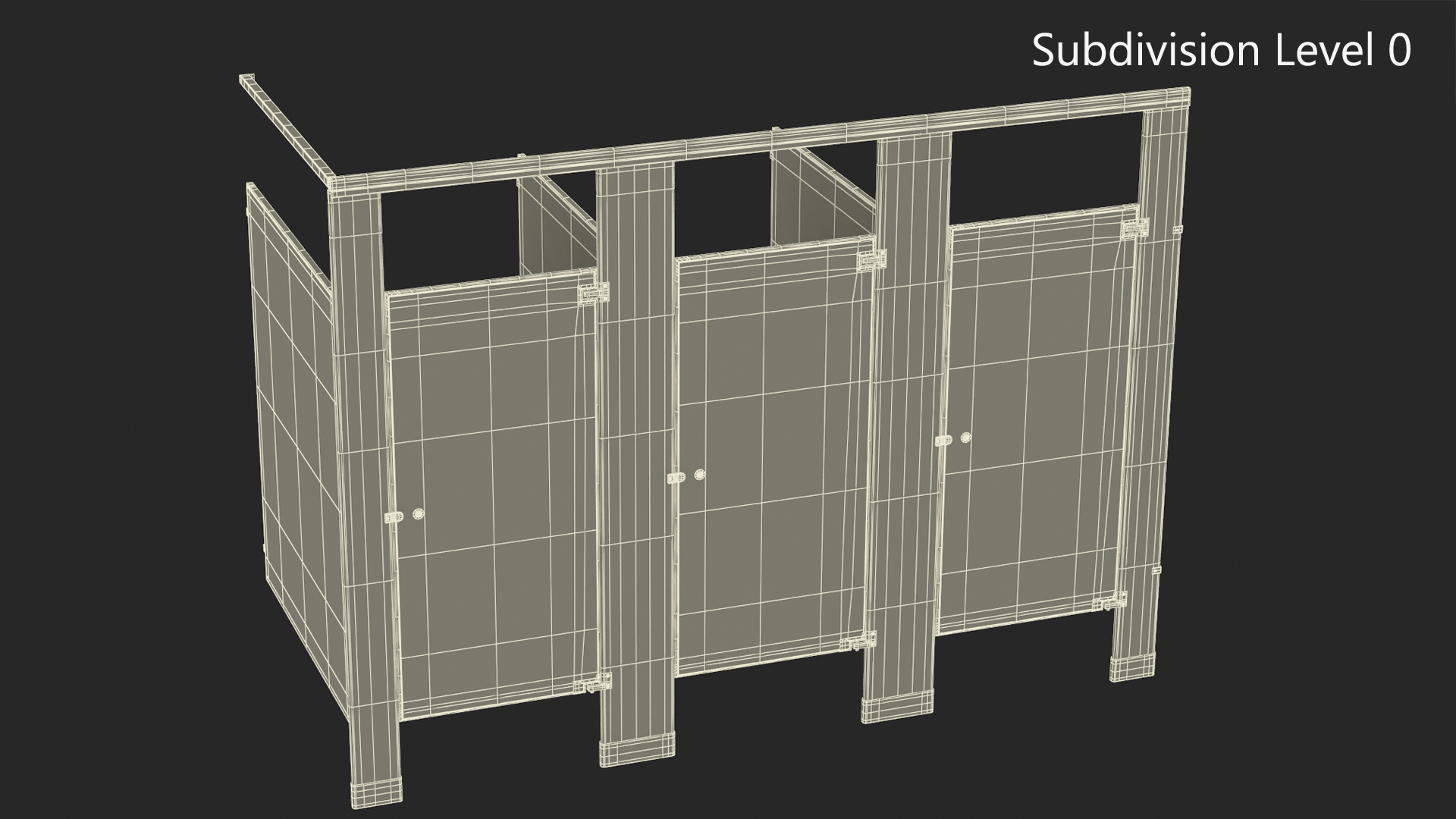 3D Bathroom Partitions Metallic model