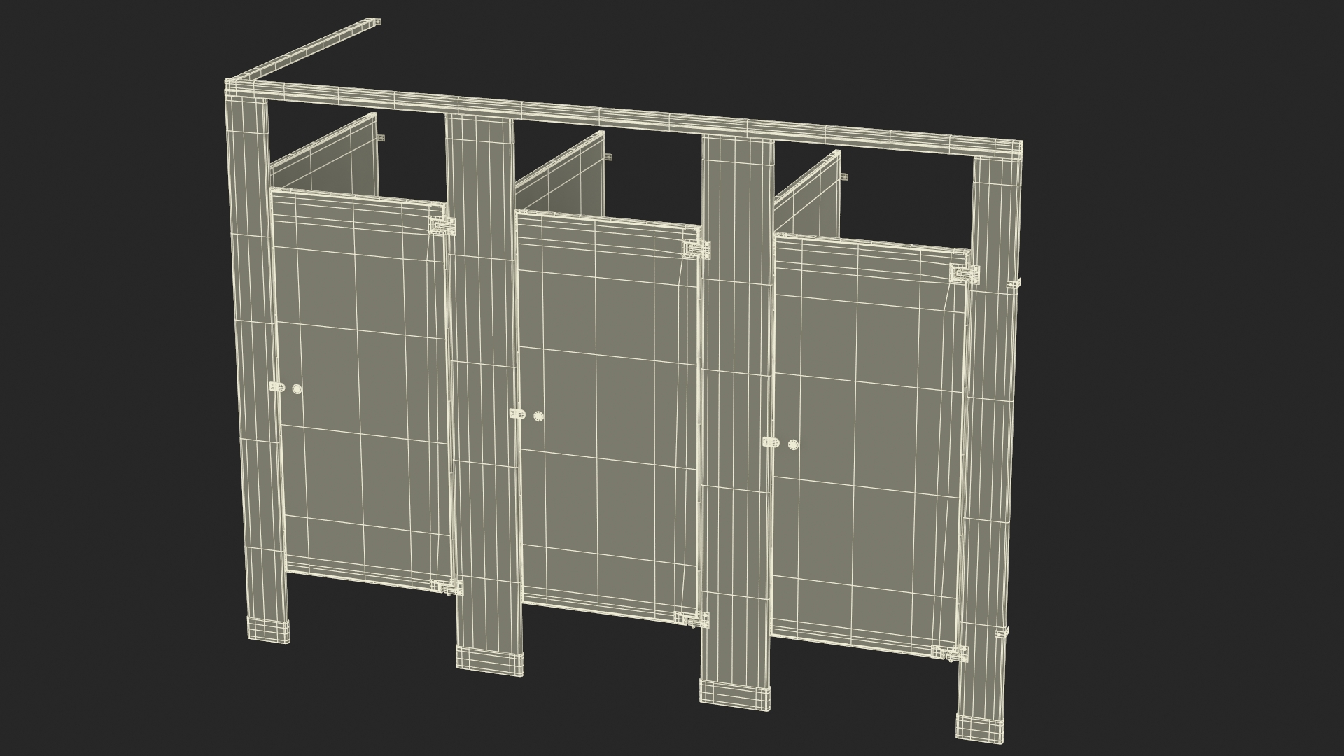 3D Bathroom Partitions Metallic model