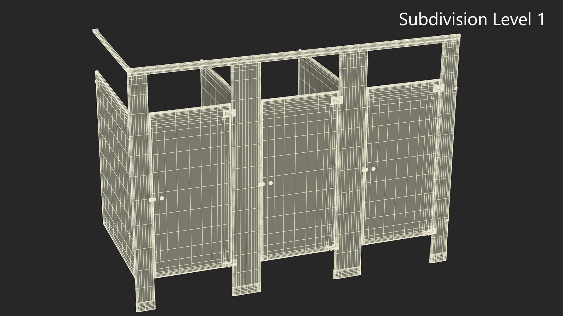 3D Bathroom Partitions Metallic model