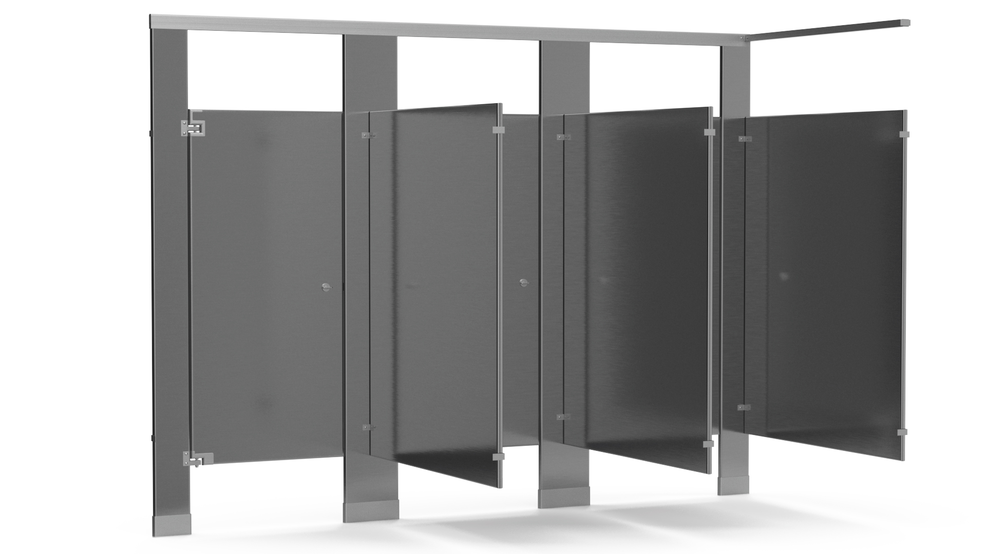 3D Bathroom Partitions Metallic model