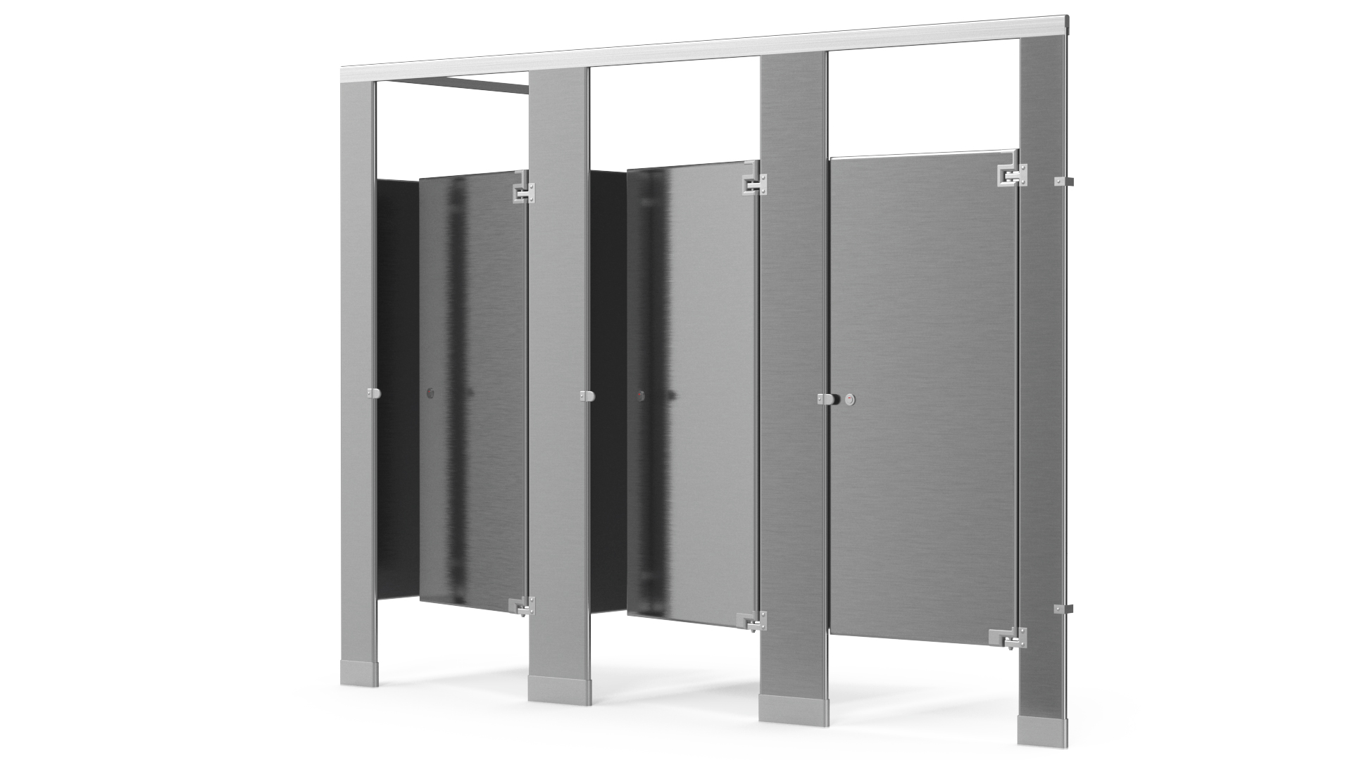 3D Bathroom Partitions Metallic model