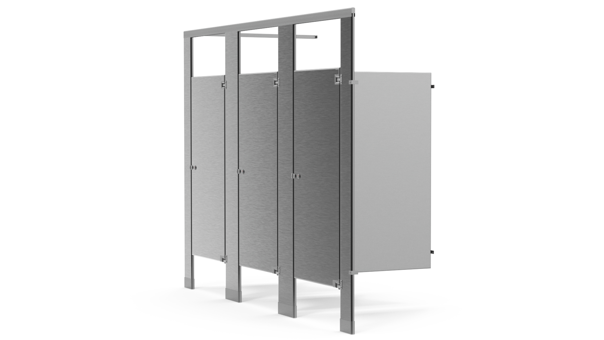 3D Bathroom Partitions Metallic model