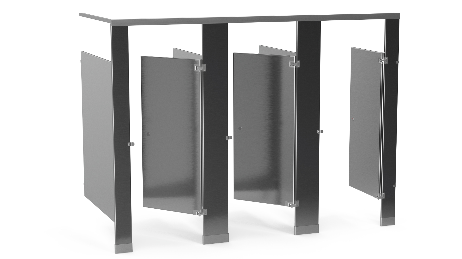 3D Bathroom Partitions Metallic model