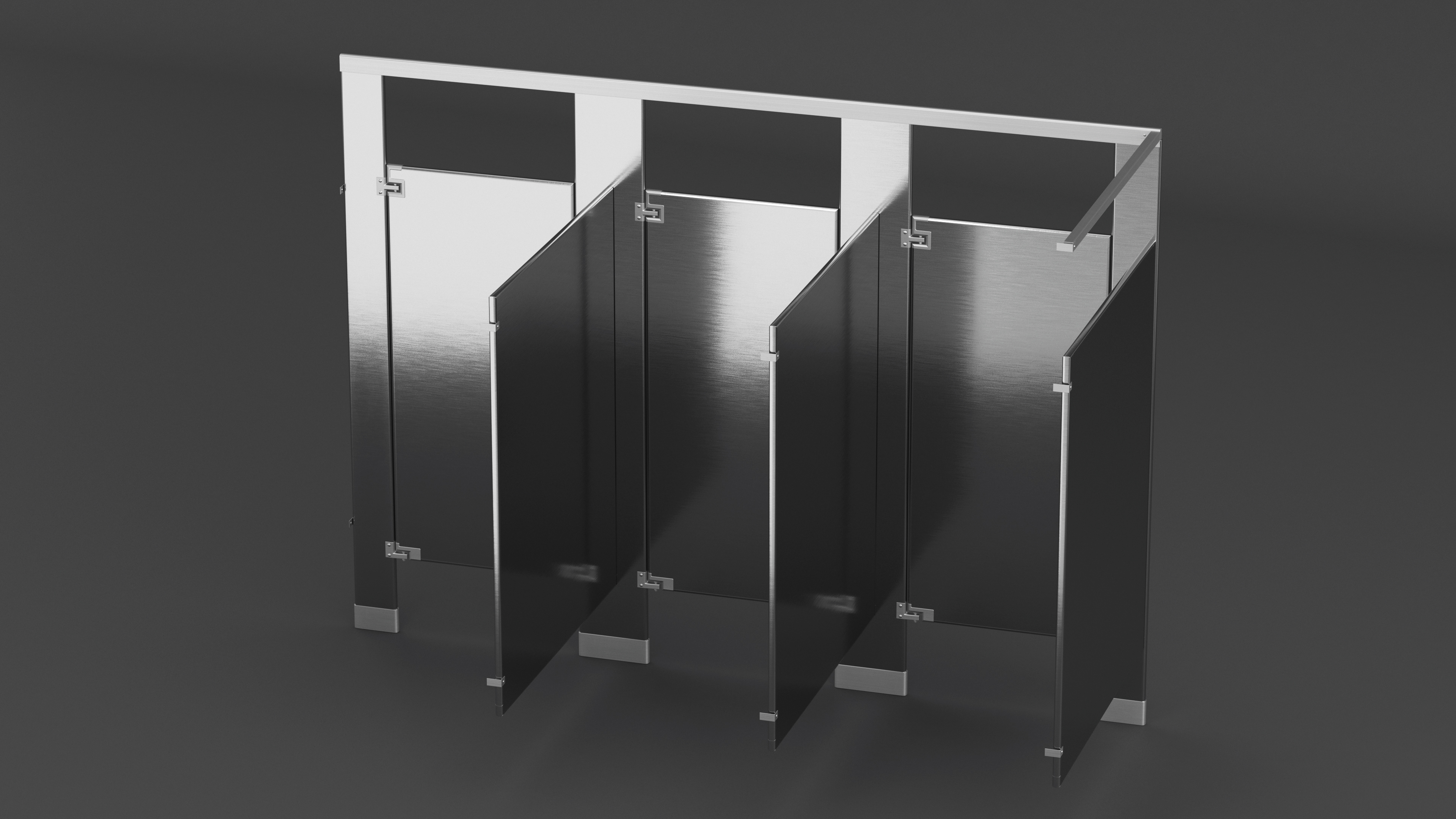 3D Bathroom Partitions Metallic model